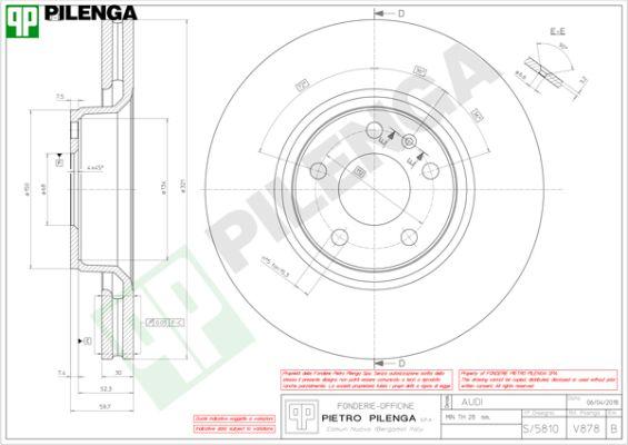 Pilenga V878 - Тормозной диск avtokuzovplus.com.ua