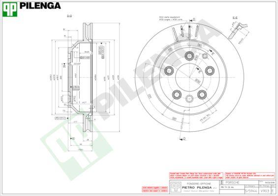 Pilenga V903 - Гальмівний диск autocars.com.ua