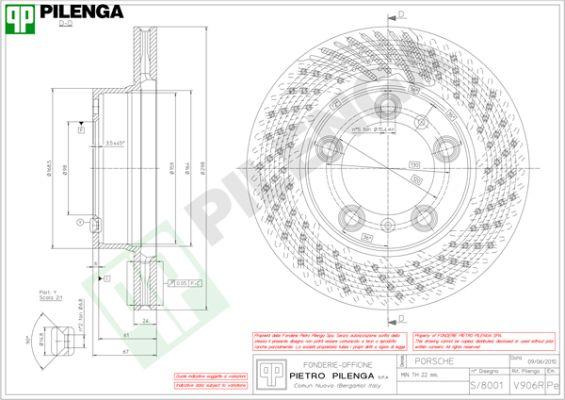 Pilenga V906R - Гальмівний диск autocars.com.ua