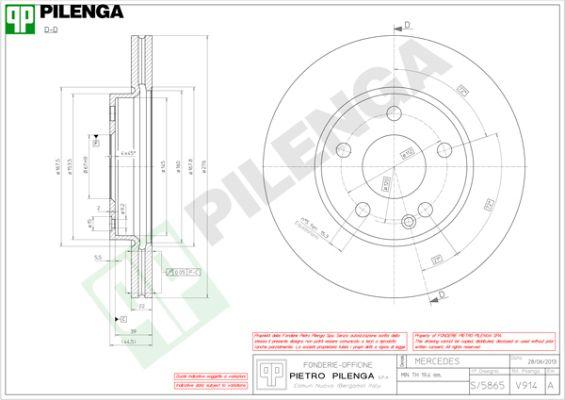 Pilenga V914 - Гальмівний диск autocars.com.ua