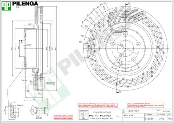 Pilenga V919 - Гальмівний диск autocars.com.ua