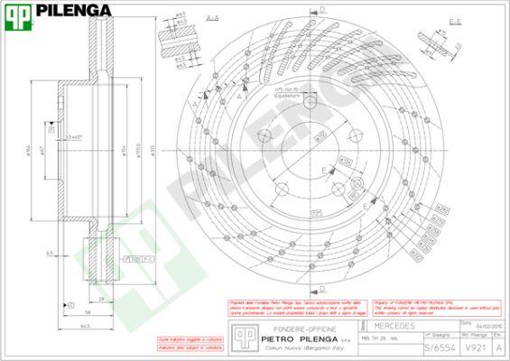 Pilenga V921 - Гальмівний диск autocars.com.ua