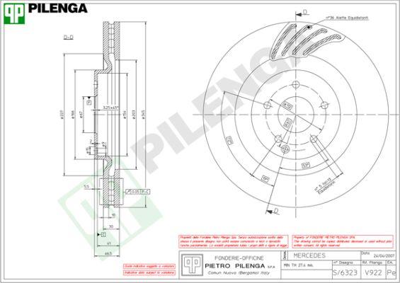 Pilenga V922 - Тормозной диск avtokuzovplus.com.ua