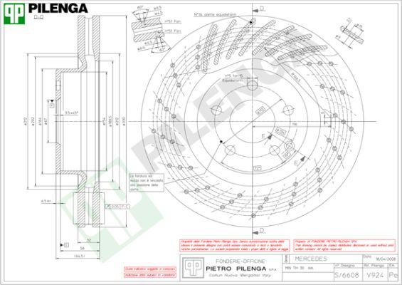 Pilenga V924 - Гальмівний диск autocars.com.ua