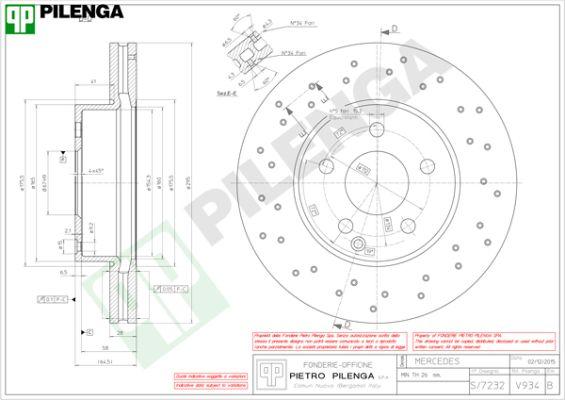 Pilenga V934 - Гальмівний диск autocars.com.ua