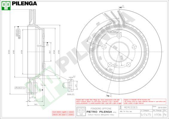 Pilenga V936 - Тормозной диск avtokuzovplus.com.ua