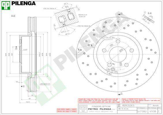 Pilenga V938 - Гальмівний диск autocars.com.ua