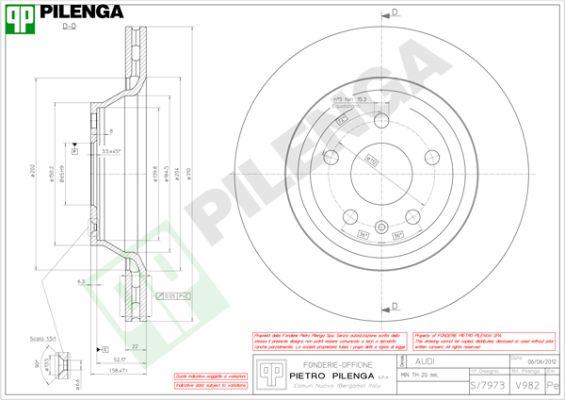 Pilenga V982 - Тормозной диск avtokuzovplus.com.ua