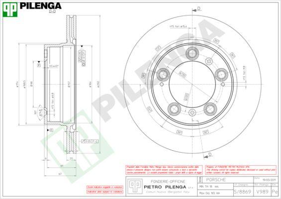 Pilenga V989 - Гальмівний диск autocars.com.ua