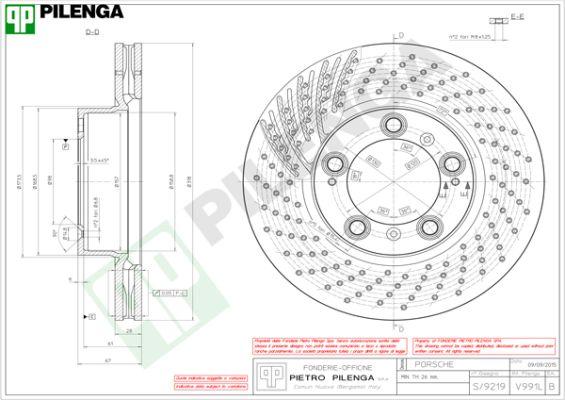 Pilenga V991L - Гальмівний диск autocars.com.ua