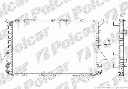 Polcar 1316081X - Радиатор, охлаждение двигателя avtokuzovplus.com.ua