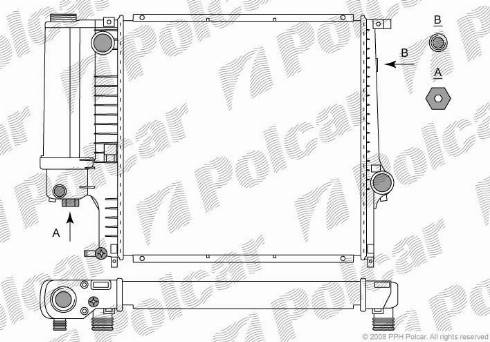 Polcar 2007082X - Радиатор, охлаждение двигателя avtokuzovplus.com.ua