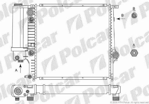 Polcar 2007085X - Радиатор, охлаждение двигателя autodnr.net