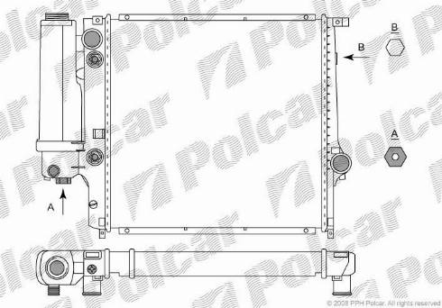 Polcar 200708-5 - Радиатор, охлаждение двигателя avtokuzovplus.com.ua