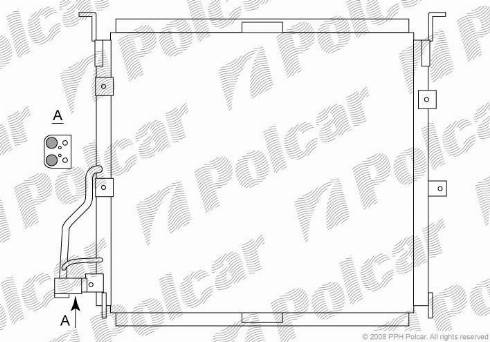 Polcar 2007K8C5 - Конденсатор, кондиціонер autocars.com.ua