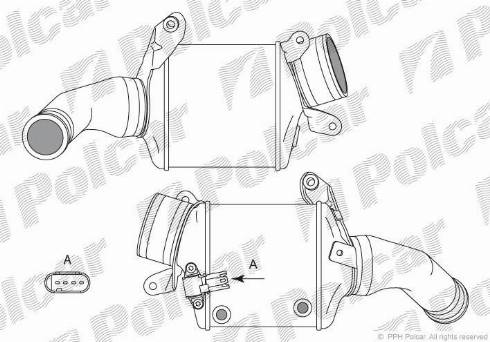 Polcar 2025J81X - Интеркулер, теплообменник турбины avtokuzovplus.com.ua
