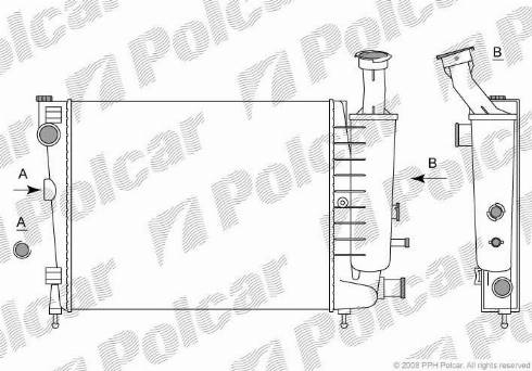 Polcar 2304083X - Радіатор, охолодження двигуна autocars.com.ua