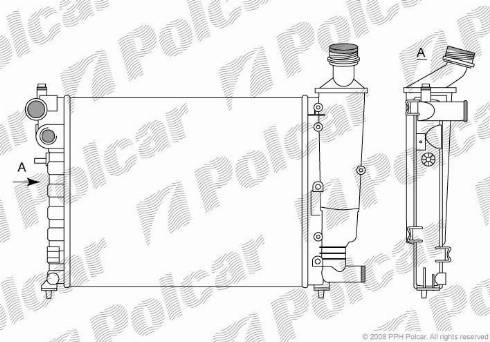 Polcar 2306081X - Радіатор, охолодження двигуна autocars.com.ua