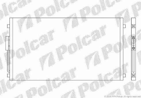 Polcar 2420K8C3 - Конденсатор, кондиціонер autocars.com.ua