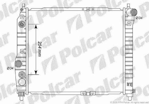 Polcar 2500081K - Радіатор, охолодження двигуна autocars.com.ua