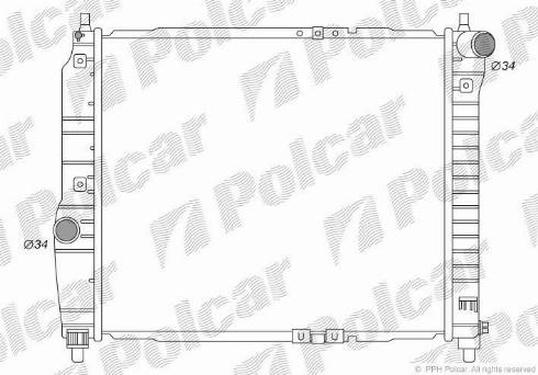 Polcar 250008 - Радіатор, охолодження двигуна autocars.com.ua