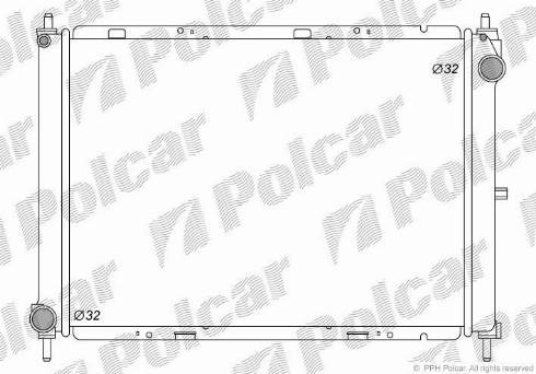 Polcar 2707085K - Радіатор, охолодження двигуна autocars.com.ua