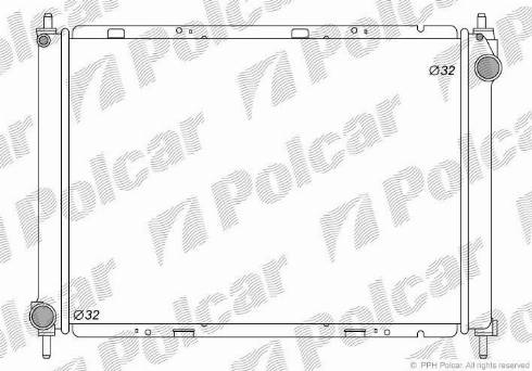 Polcar 2707086K - Радіатор, охолодження двигуна autocars.com.ua