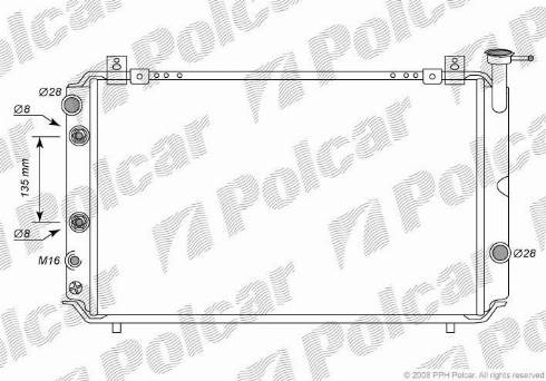 Polcar 2725083K - Радіатор, охолодження двигуна autocars.com.ua