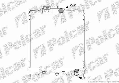 Polcar 3807084K - Радиатор, охлаждение двигателя avtokuzovplus.com.ua