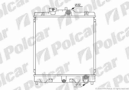 Polcar 3807088K - Радиатор, охлаждение двигателя avtokuzovplus.com.ua