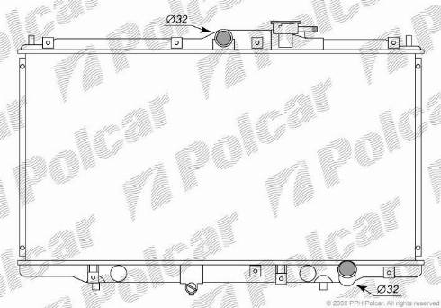 Polcar 381808-1 - Радіатор, охолодження двигуна autocars.com.ua