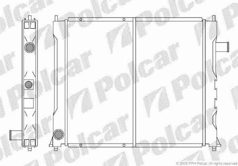 Polcar 381908-1 - Радіатор, охолодження двигуна autocars.com.ua