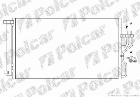 Polcar 4048K8C1 - Конденсатор, кондиціонер autocars.com.ua