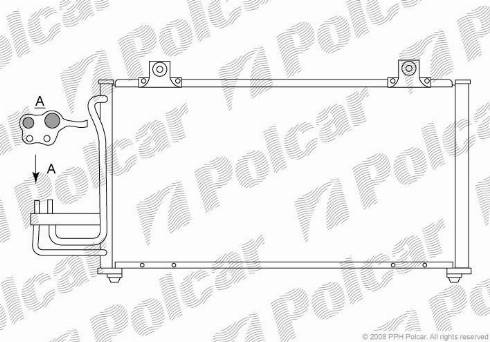 Polcar 4111K8C2 - Конденсатор, кондиціонер autocars.com.ua