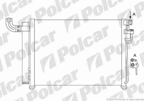 Polcar 4117K8C2 - Конденсатор, кондиціонер autocars.com.ua