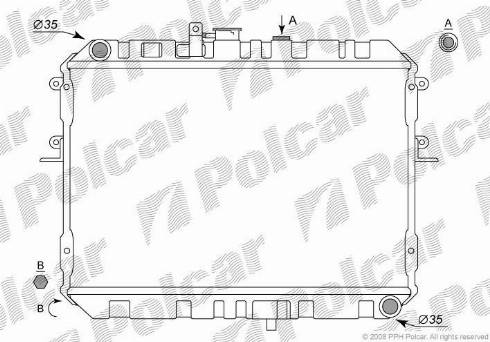 Polcar 458008-2 - Радіатор, охолодження двигуна autocars.com.ua