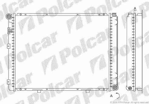 Polcar 500008-1 - Радіатор, охолодження двигуна autocars.com.ua