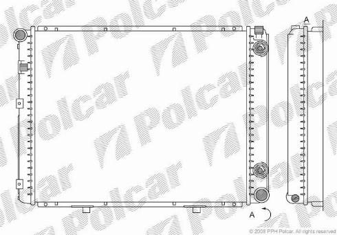 Polcar 500108-9 - Радіатор, охолодження двигуна autocars.com.ua