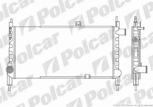 Polcar 550508-1 - Радіатор охолодження Opel Kadet 1.3 86-91 autocars.com.ua
