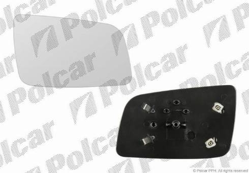 Polcar 5508556M - Дзеркальне скло, зовнішнє дзеркало autocars.com.ua