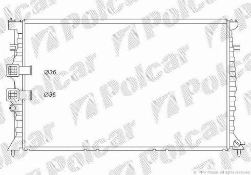 Polcar 5746087X - Радиатор, охлаждение двигателя autodnr.net