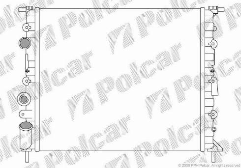Polcar 600708-1 - Радіатор, охолодження двигуна autocars.com.ua