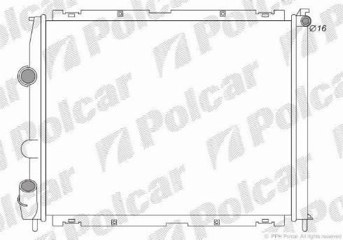 Polcar 606008-5 - Радіатор, охолодження двигуна autocars.com.ua