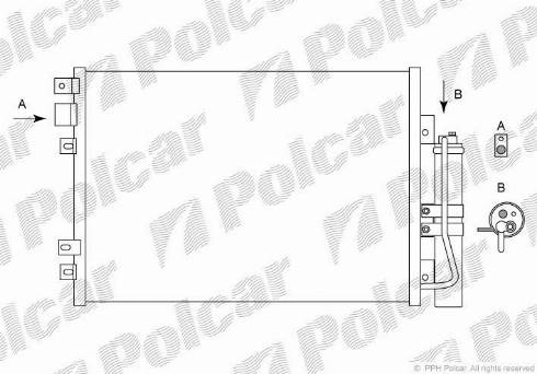 Polcar 6061K8C1 - Конденсатор, кондиціонер autocars.com.ua