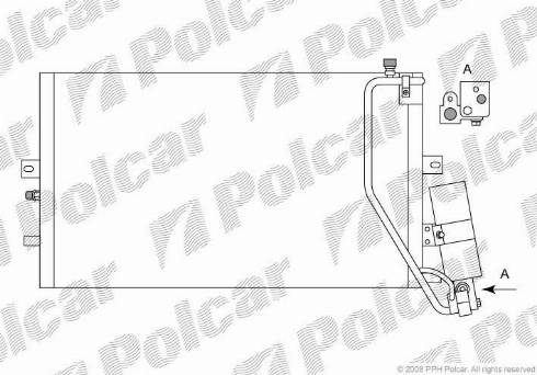 Polcar 6523K8C2 - Конденсатор, кондиціонер autocars.com.ua