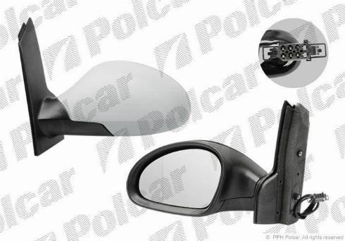 Polcar 6755525M - Зовнішнє дзеркало autocars.com.ua