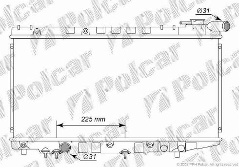 Polcar 810908-K - Радіатор, охолодження двигуна autocars.com.ua