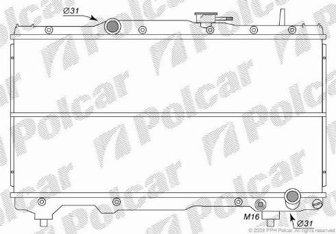 Polcar 812208-2 - Радіатор, охолодження двигуна autocars.com.ua