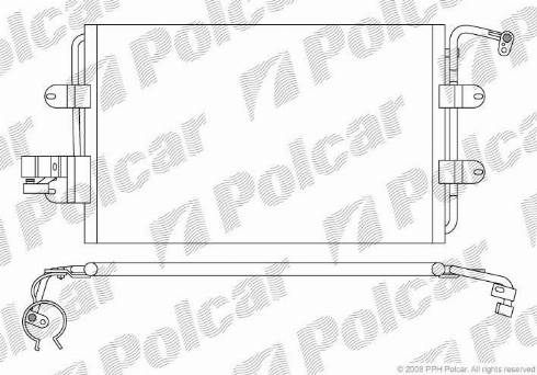 Polcar 9501K8C1 - Конденсатор, кондиціонер autocars.com.ua