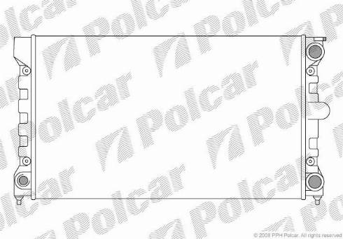 Polcar 953408-4 - Радіатор охолодж. Audi 80.Seat Toledo I. VW Golf II 1.3-1.6-1.8 08.86- autocars.com.ua